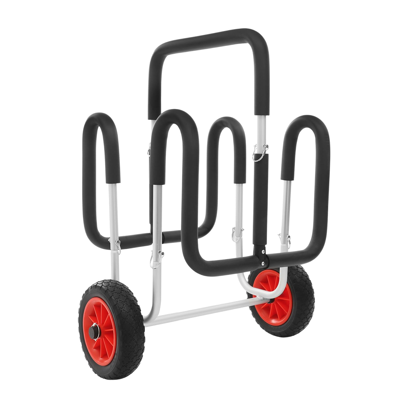 Carrito de transporte doble para SUP y kayak con ruedas, carrito de material de aluminio para un fácil movimiento de 2 tablas de remo y tablas de surf