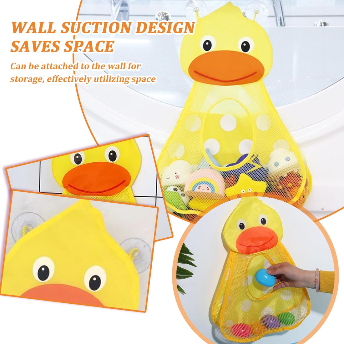 Organizador de Juguete de Baño, Almacenamiento de Juguete de Cuarto de Baño, Bolsa Juguetes Bañera Bolsa de Almacenamiento Soporte con Ventosa