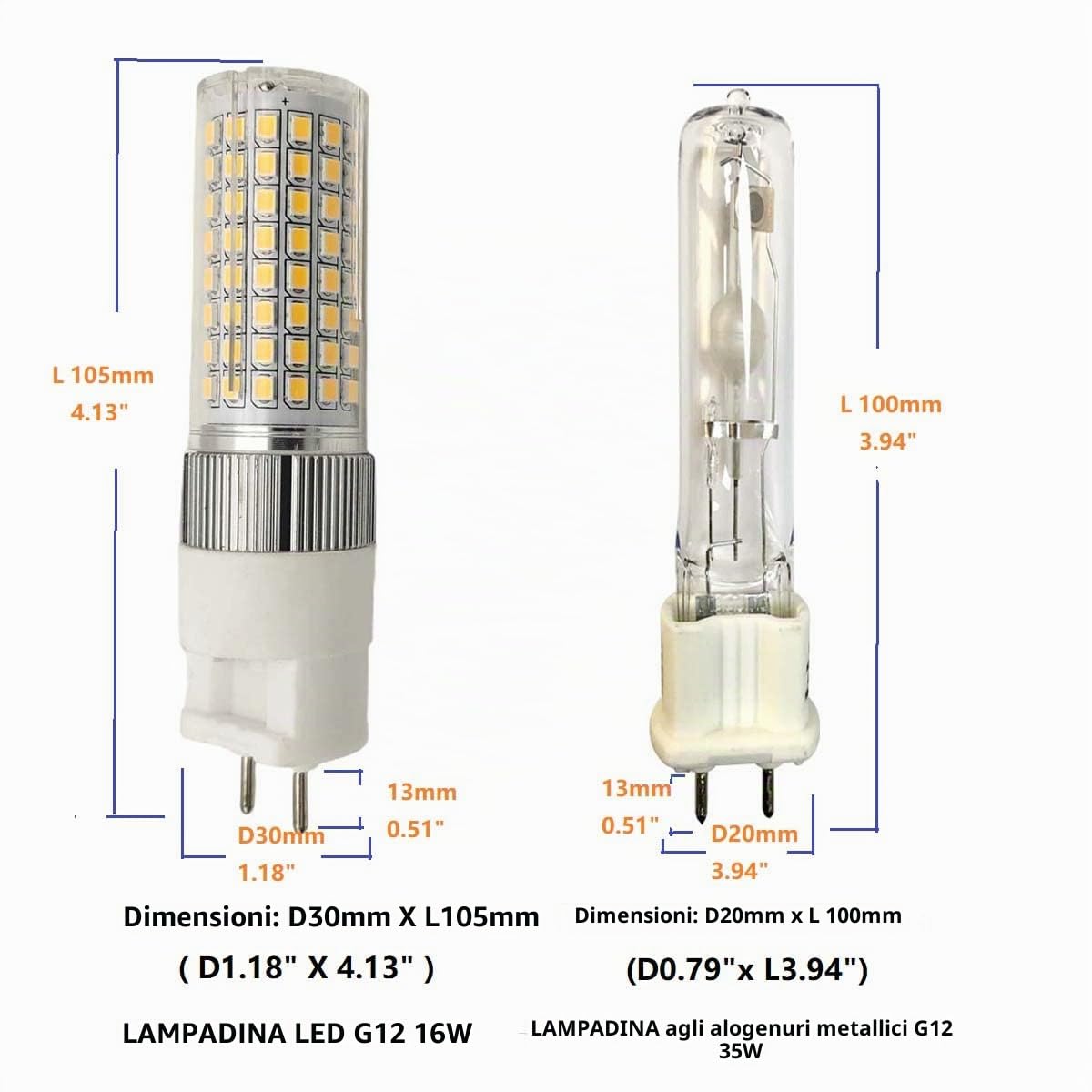 QLEE G12 Lampadina Led 16w Ceramica Mais Light Led G12 Base T6 4000k Bianco Naturale Equivalente 200w Lampada Alogena 2 Pin Ceilling Light Downlight Office Building Light 4 Pack