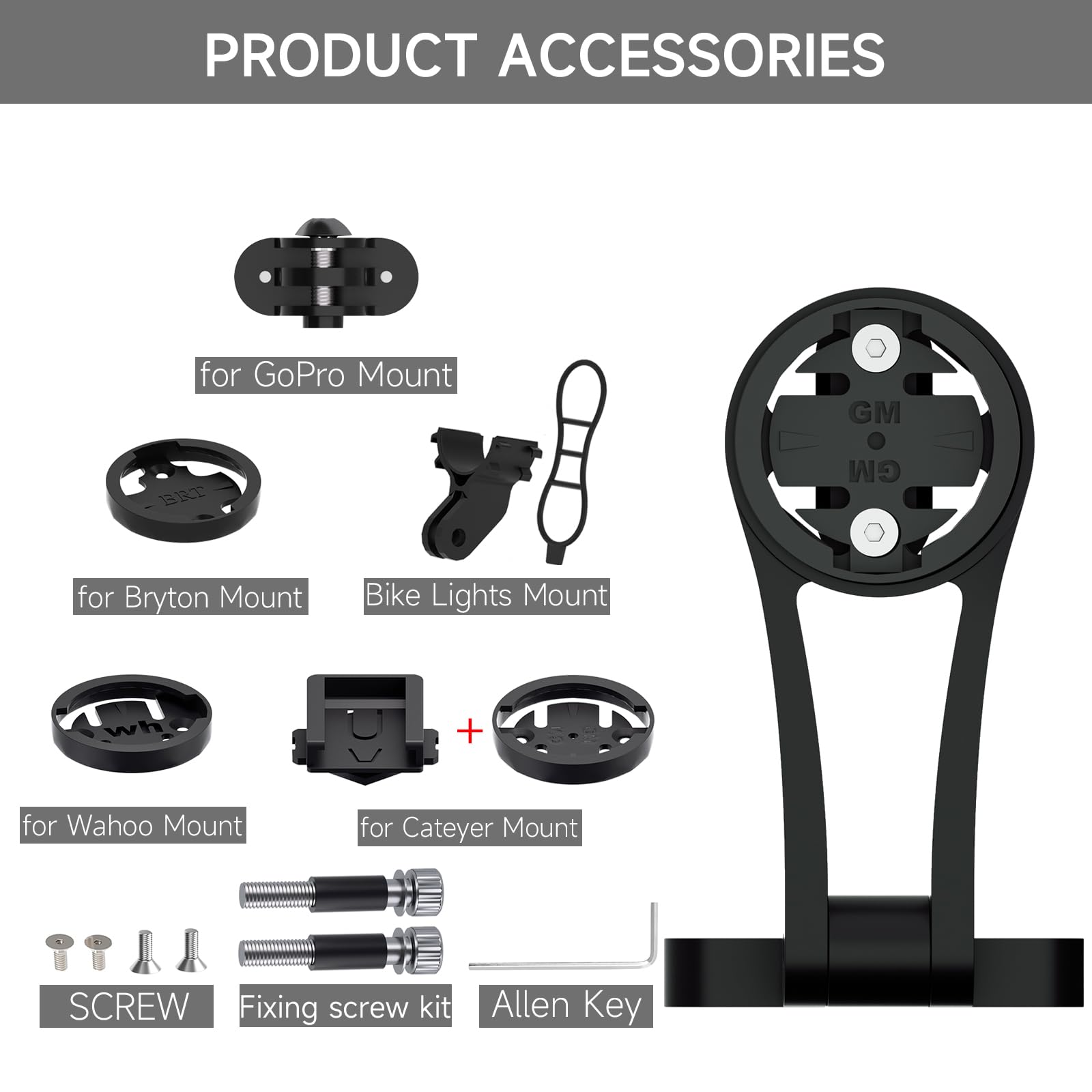 BIKOOCO Out Front Adjustable Bicycle Mount - Bike for Garmin Extended Mountain Bike Computer Road Mountain Cycling GPS Combo Extended Bike Accessories for 38mm Handlebar