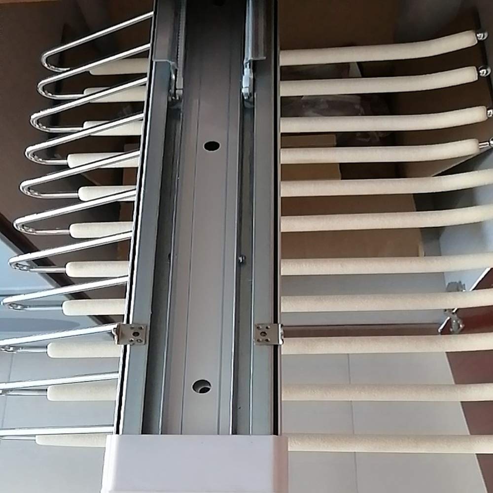 Wysuwany Wieszak Na Spodnie, 11-Ramienny, Wysuwany Drążek Na Spodnie, Przesuwny, Wysuwany Wieszak Na Spodnie Z Tłumikiem, Wyciszony, Głębokość 46 Cm, Czarny