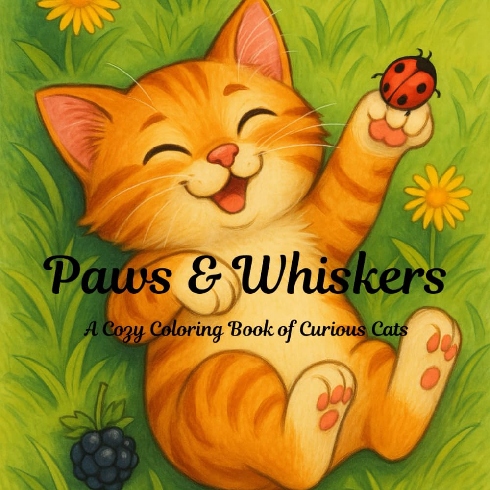 Paws & Whiskers: A Cozy Coloring Book of Curious Cats