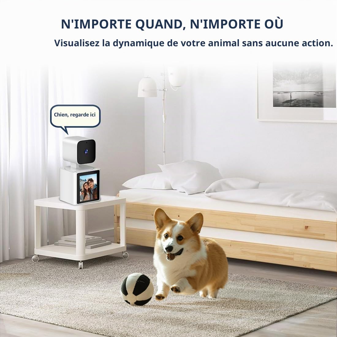 CS10 Caméra de sécurité d'intérieur pour Animaux domestiques 1080p avec vidéo bidirectionnelle, Moniteur pour Personnes âgées/bébé/Nounou/Animal de Compagnie/Chien avec Application, caméras