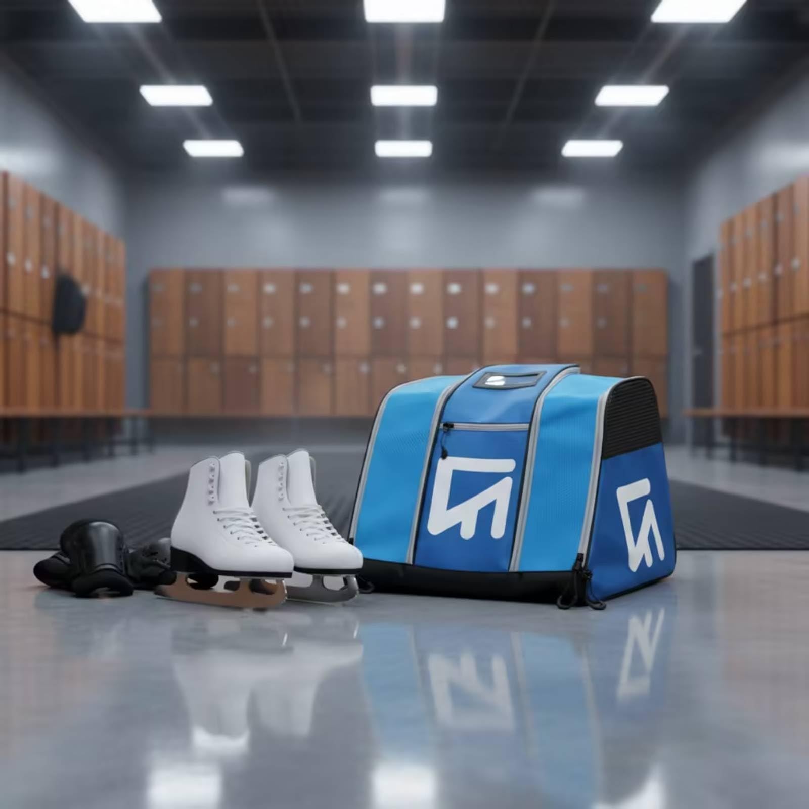 Skate-Rucksack mit Netzbelüftung gäumig Inlineskate-Rucksack strapazifähig Inlintasche für Training, Array, Schwarz