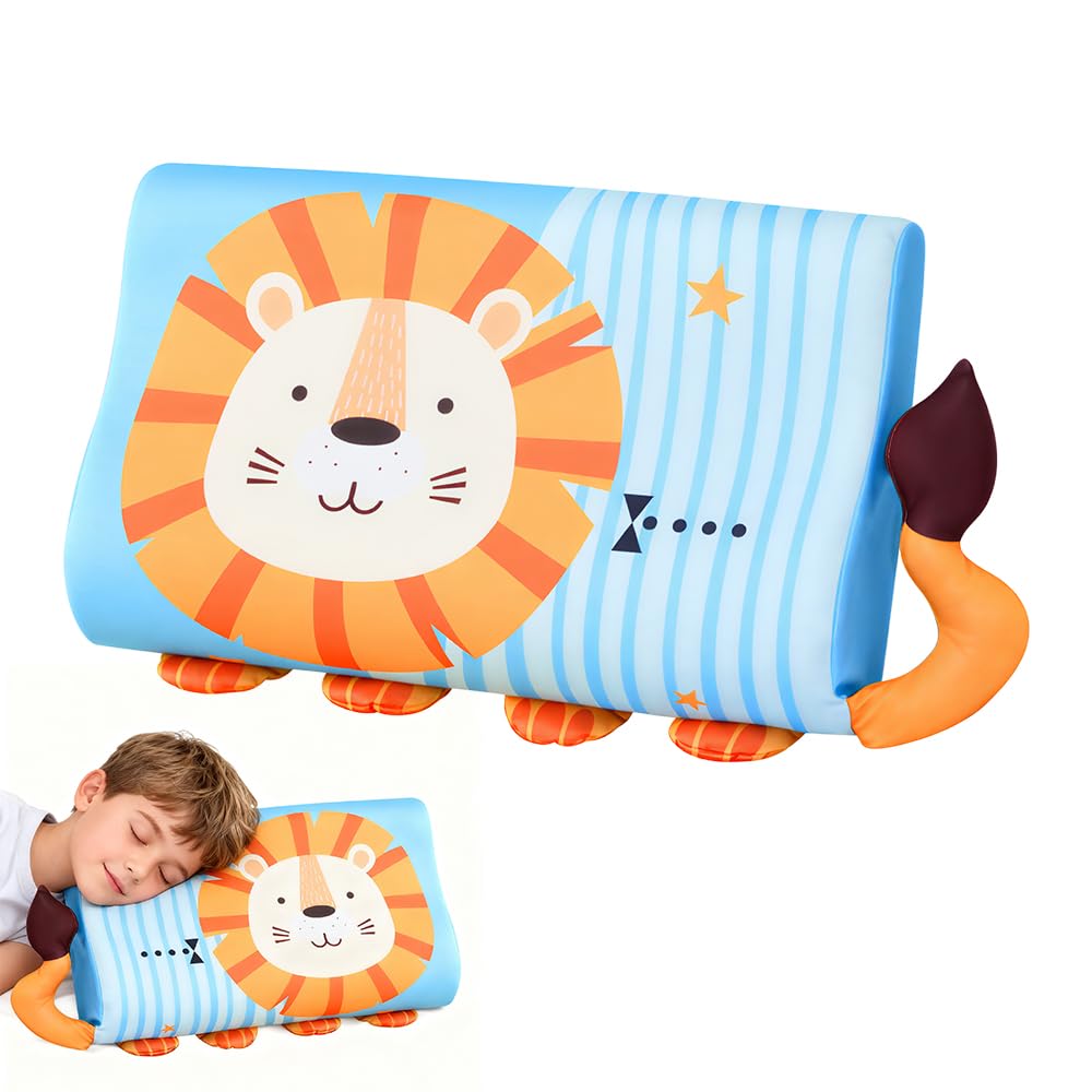 Cuscino Calmante Per Bambini, 45 X 27 cm Cuscino per Bambini, Ergonomico Cuscino Lenitivo per BAMBINI (Leone)