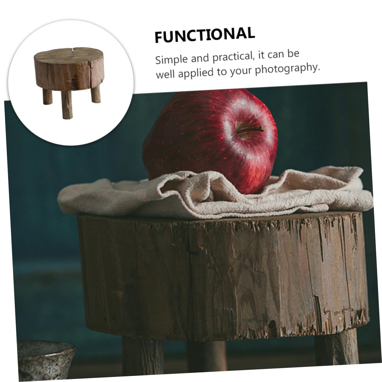 SEWOART Micro Retro Stool Small Stool Wood Mini Chair for DIY Decorations Photography Props