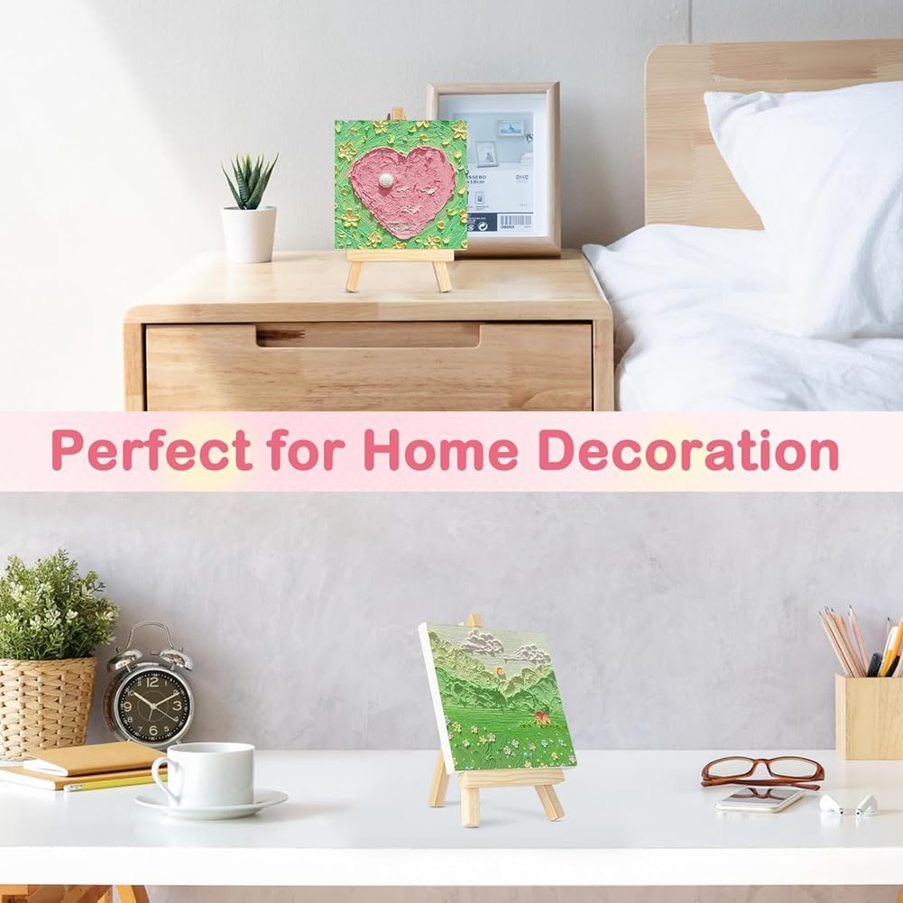 Mini-Leinwände mit Staffelei-Sets, 32er-Pack, Kleine Malleinwand mit Mini-Staffelei, 4 X 4, Kunstleinwände, Malset