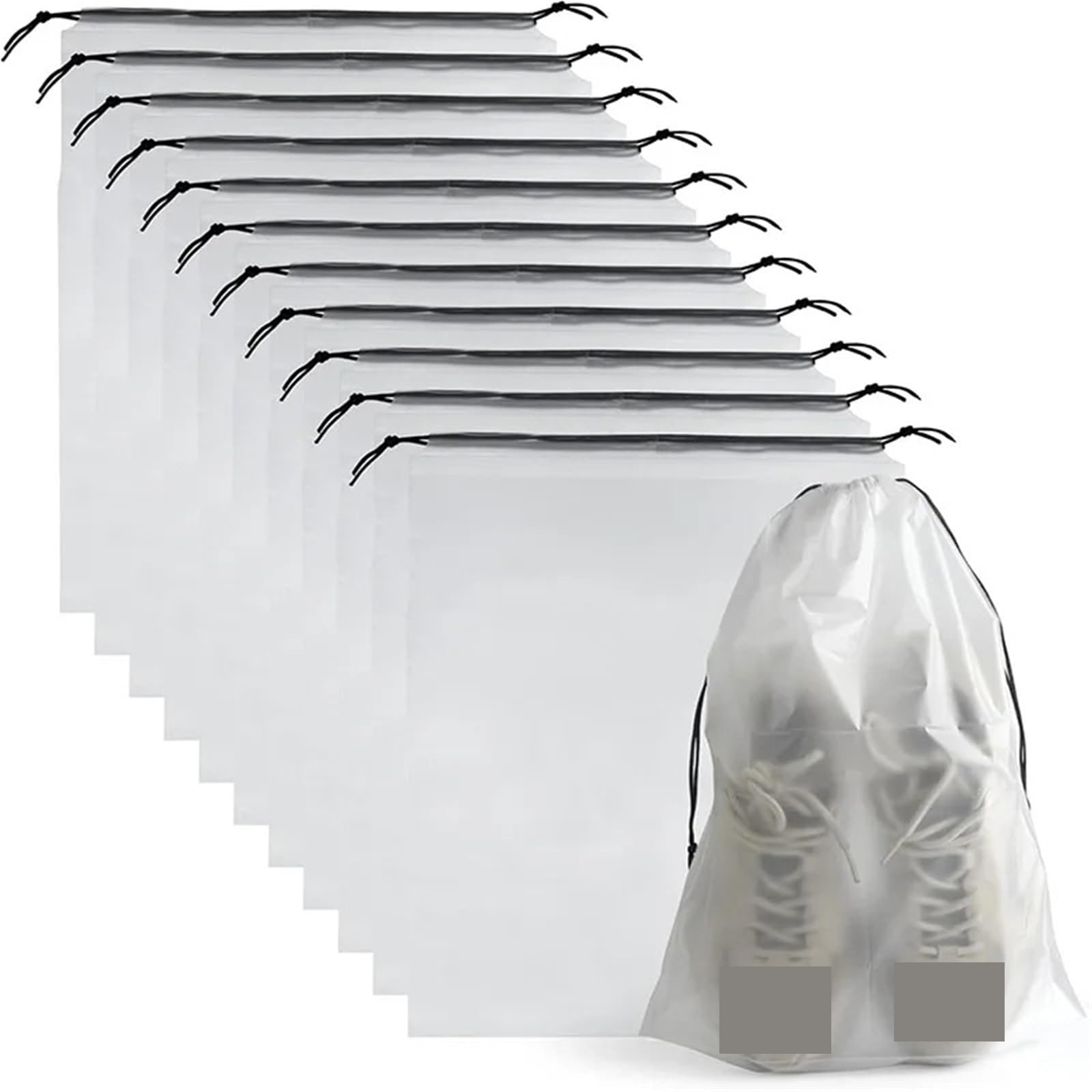 40-teilige Schuhbeutel for die Reise, wasserdichte Schuhbeutel-Set mit Kordelzug, tragbare Aufbewahrungstasche, staubdicht, Schuh-Organizer, Kosmetik-Organizer Für Reisen