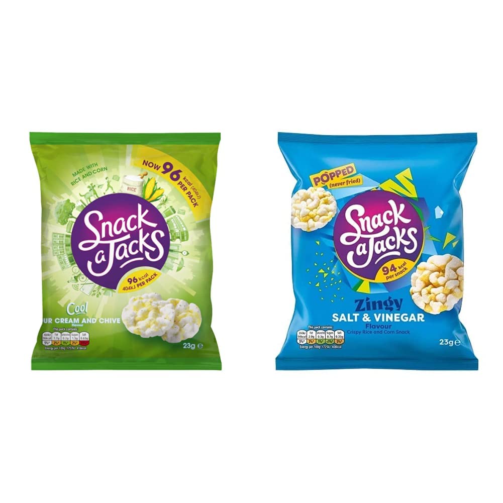 Snack a Jacks Sour Cream and Chive Rice Cakes Case, 24 Units x 23 g