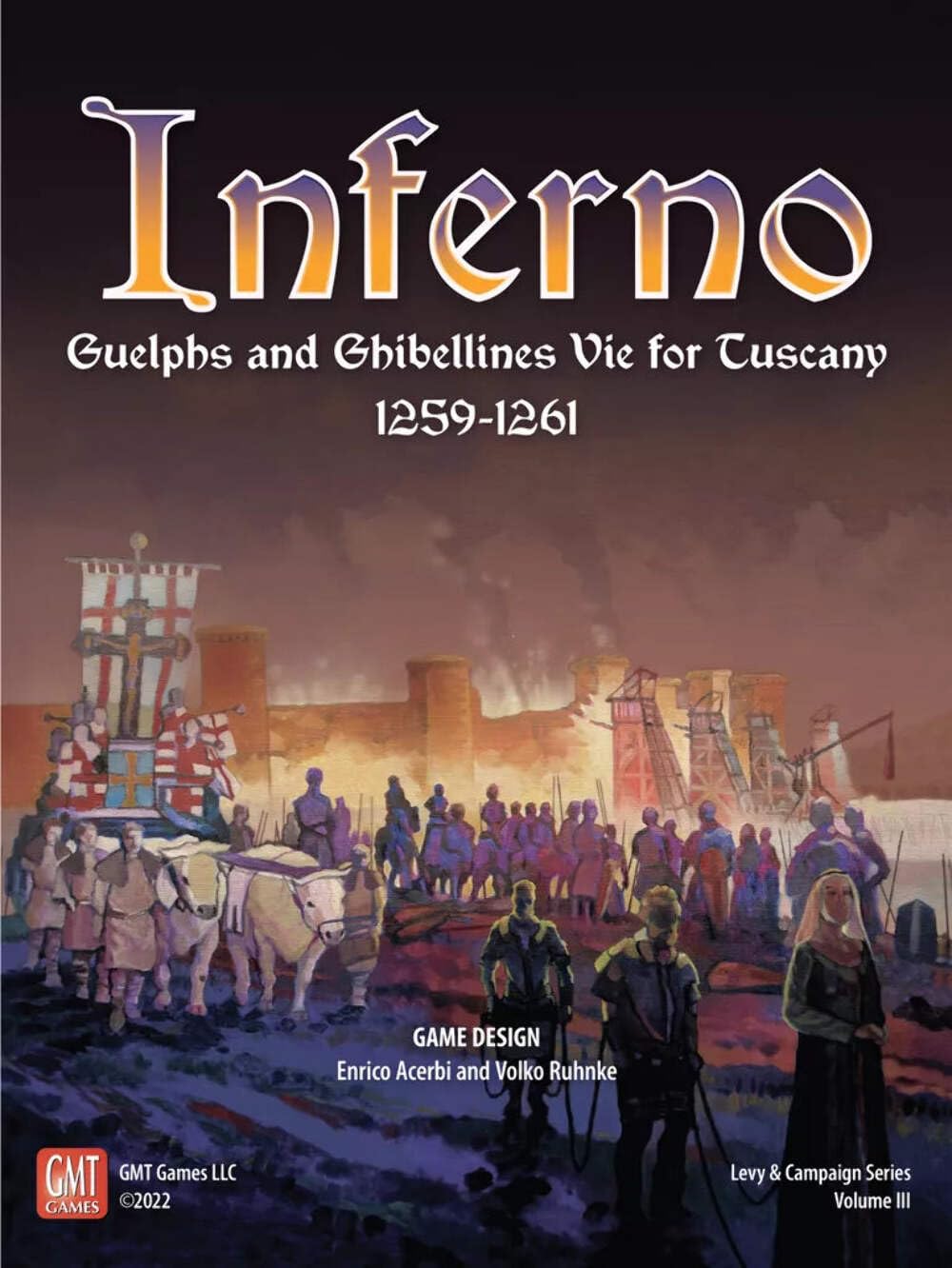 Inferno: Guelphs and Ghibellines Vie for Tuscany 1259-1261 GMT 2212 Board Game, 1-6 Players, Ages 14+