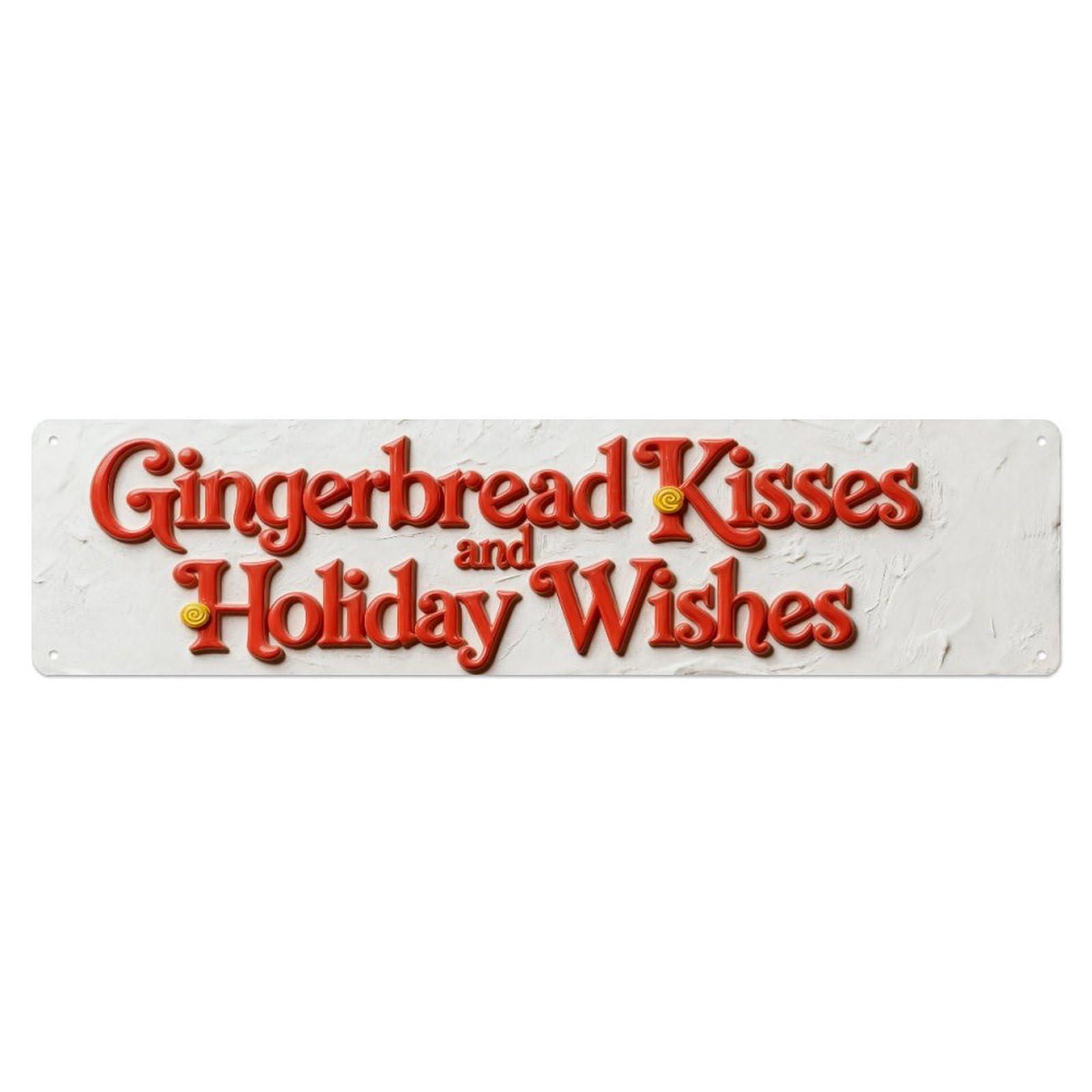 Gingerbread Kisses Holiday Wishes Metal Tin Sign Plaque
