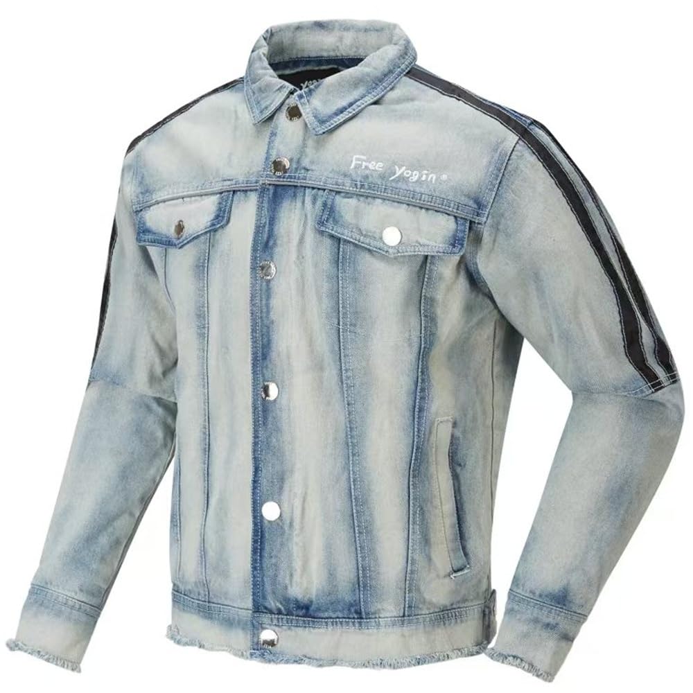 Hombre Moto Chaqueta Vaquero para Motocicletas Impermeable y Duradero en Todas las Estaciones con 5x CE Protector