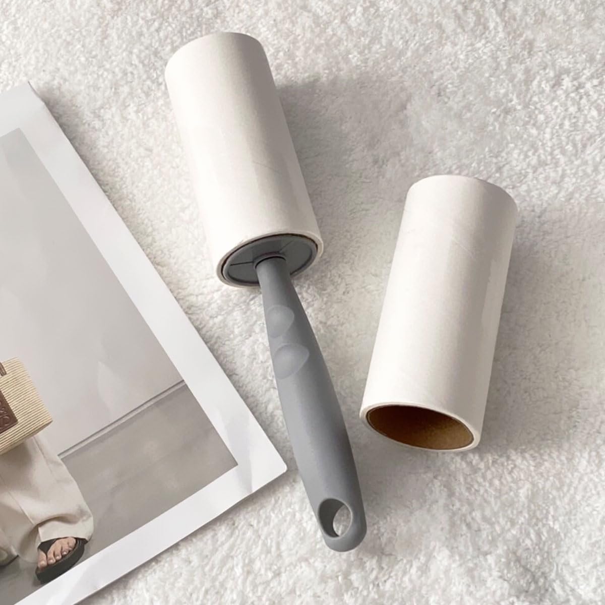 15 Rouleaux 900 Feuilles Rouleau Poils Animaux avec 2 Poignées,Rouleau Adhesif Vetement Extra Collant Feuilles Brosse Collante,Rouleau Adhesif de Poils pour Chat Chien Vêtements Lit Canapé Tapis