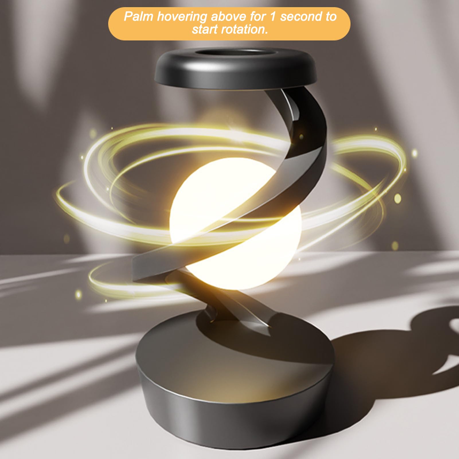 Garosa Lampada da Tavolo a LED a Spirale con Luce a Sfera Fluttuante 3D Lampada da Tavolo a LED Levitante con Sensore di Onde Manuali di Ricarica Wireless per la Decorazione