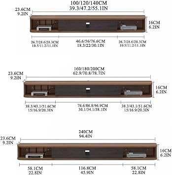 Floating TV Stand, Wall Mounted Entertainment Center TV Shelf, Cabinet Shelves Mesa flotante para tv, Media Wall Entertainment Center for Under TV, Floating TV Console(White,100CM/39.3IN)