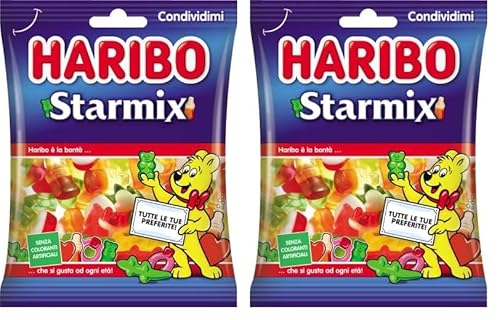 Haribo Starmix, Caramelle Gommose, Gusto Frutta, Ideali per Feste e Dolci Momenti di Relax - 175gr (Confezione da 2) Haribo Starmix, Caramelle Gommose, Gusto Frutta, Ideali per Feste e Dolci Momenti di Relax - 175gr (Confezione da 2)