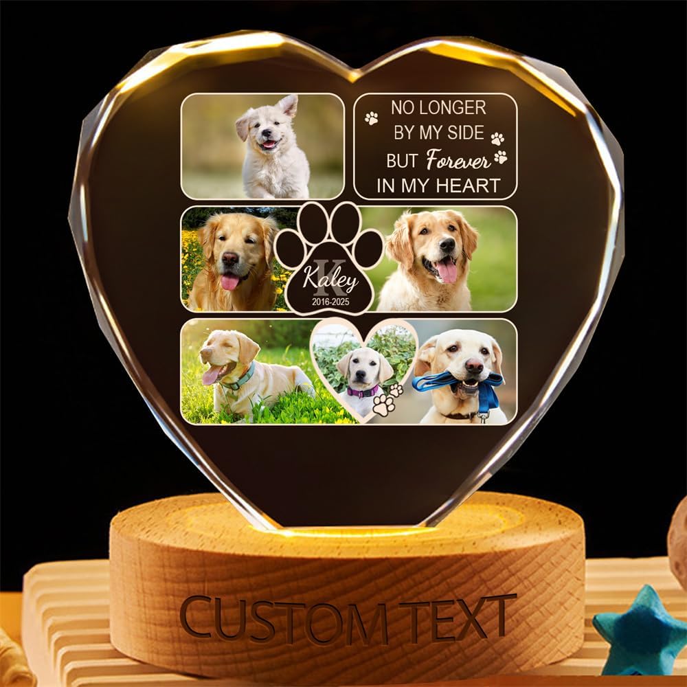 When You Miss me Have no Fear Personalized Photo Memorial Crystal Globe Lamp, Custom Picture 3D Memory Crystal Ball Night Light Keepsake,Remembrance Sympathy Gift for Loss of Loved Ones