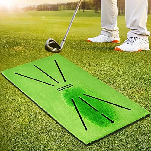 Golf Strike Mat, Mini Golf Practice Hitting Aid, Fixed Ground Rug for Swing Detection Batting, No Taste, Portable Practice Golf Mat Velvet,Gift for Indoor/Backyard