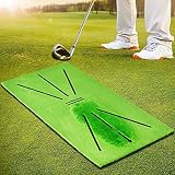 Golf Strike Mat, Mini Golf Practice Hitting Aid, Fixed Ground Rug for Swing Detection Batting, No Ta