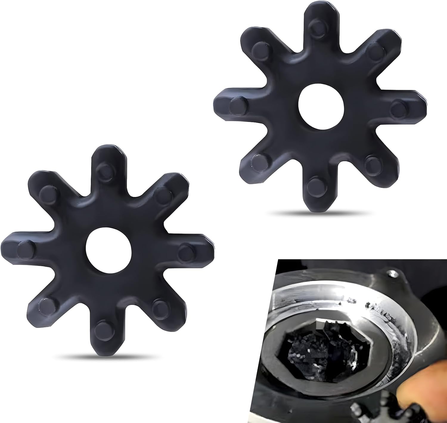 Pack-2 Car Steering Column Accessory, Nylon Plastic Flexible Steering Gear Coupling, Power Steering Motor Shaft Replacement 563152K000FFF, Compatible with Hyundai Sonata So8 Kia K5 (Black)
