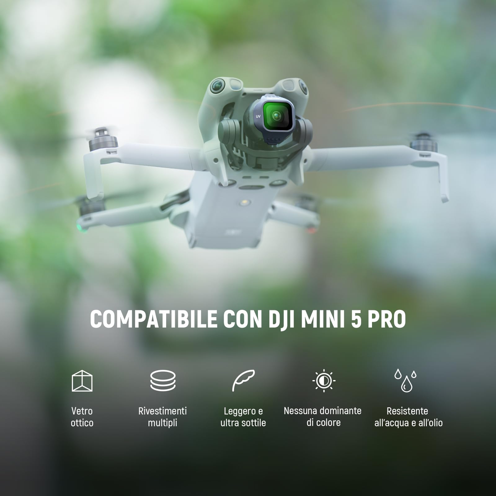 NEEWER Filtro UV Compatibile con DJI Mini 5 Pro Drone, Filtro Protettivo a Scatto per Obiettivo della Fotocamera in Vetro Ottico Multistrato, Accessori per Fotografia Videografia Aerea