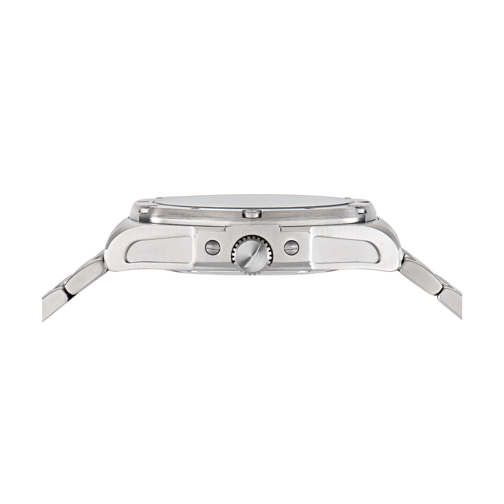 nautica Correa de Acero Inoxidable de Cuarzo para Hombre, Plateada, 22 Relojes Informales (Modelo: NAPTCS220), Pulsera