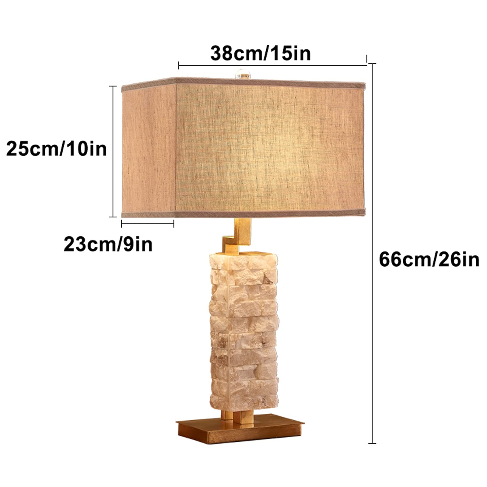 Luce da Scrivania Luce per la Lettura Lampade da comodino in marmo con paralume in tessuto Lampade da tavolo da comodino retrò for lampada da ufficio a casa, luce da scrivania 26 "H Lampade per Comodi