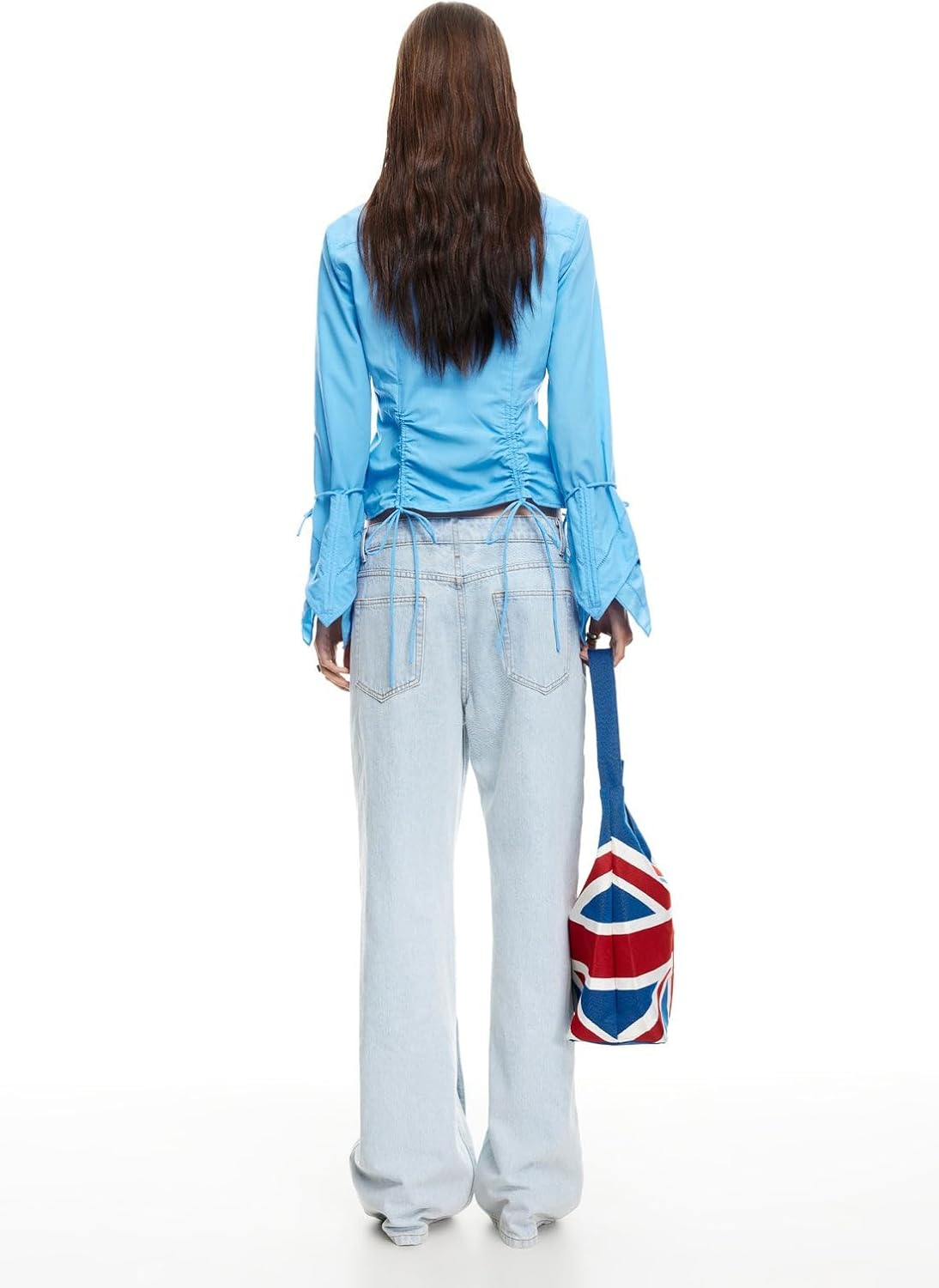 Women's Y2K Low-Rise Straight Leg Jeans Single-Breasted Wide Leg Denim Pants Trendy 2025