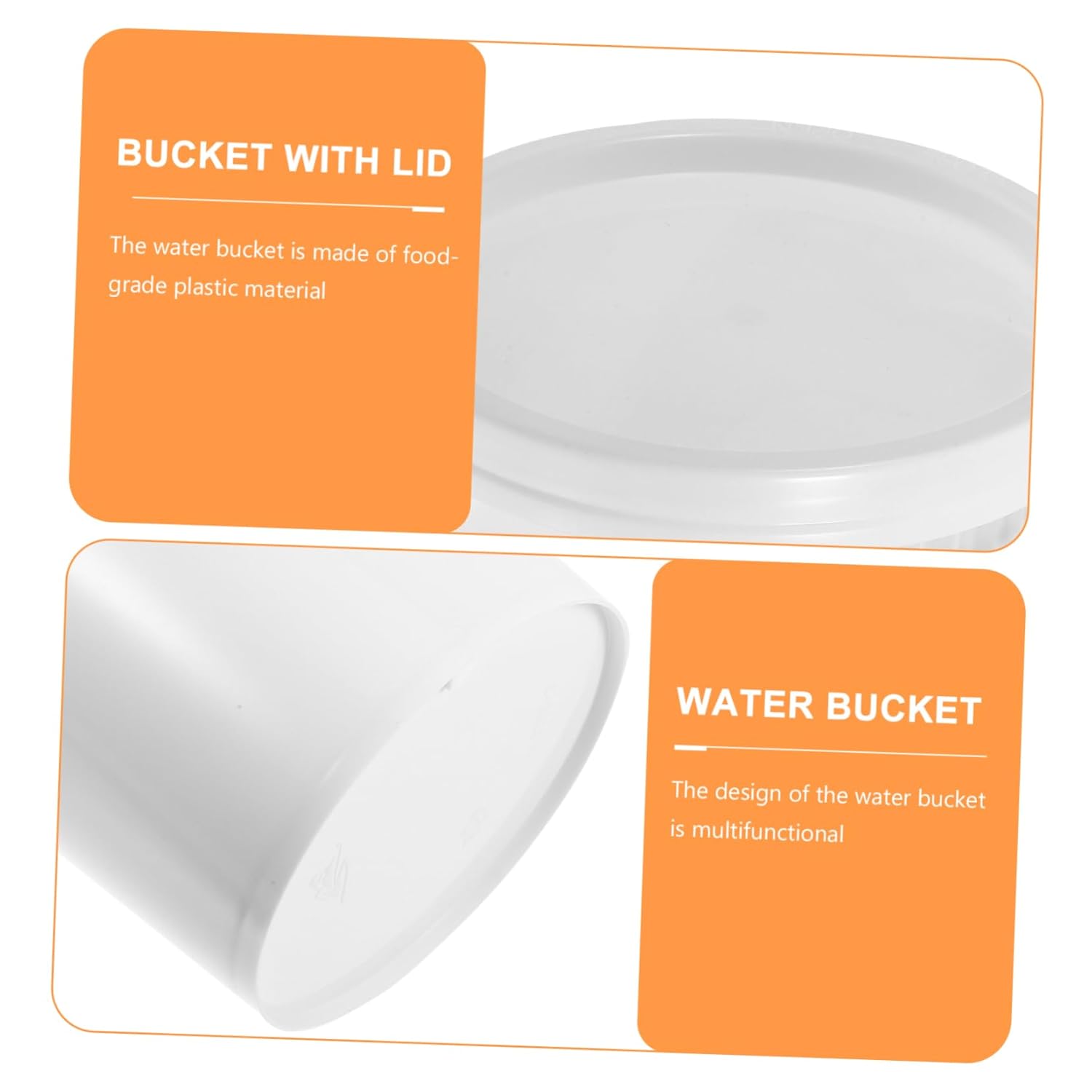 16pcs Food-Grade Bucket with Lid Portable Storage Container with Handle for Home Crafts and Liquids Versatile Empty Paint Bucket