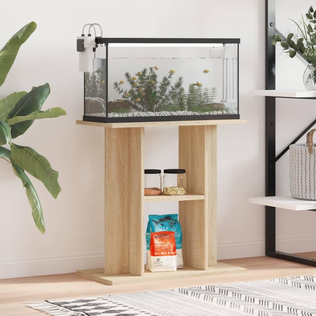 Homgoday Stojaki na akwarium Podstelężka pod akwarium Szafka pod akwarium Stół akwarystyczny Szafka na terrarium Stojaki na akwarium Sonoma-dąb 60x30x60 cm Materiał drewnopodobny