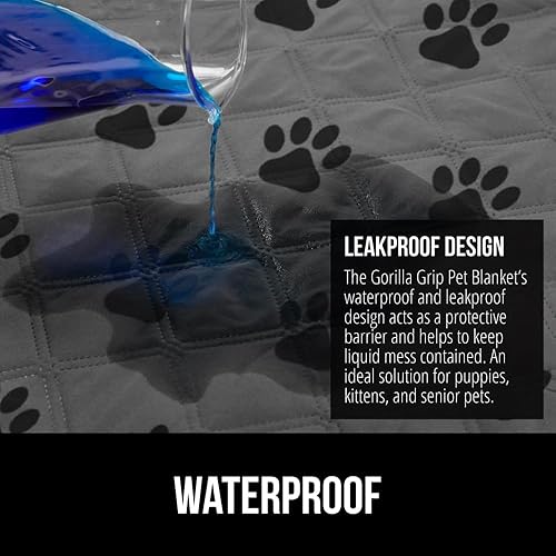 Miniatura 3 de GORILLA GRIP Manta impermeable para perro, funda de sofá de 82 x 102 pulgadas para perros, lavable, protege el sofá, muebles, jaula, automóvil,