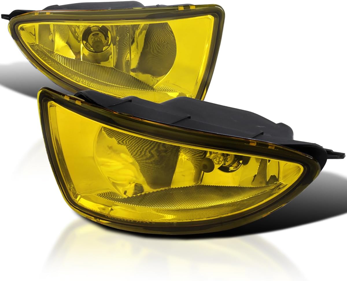 SPEC-D TUNING Yellow Lens Fog Lights + H8 Bulbs Included Compatible with 2004-2005 Honda Civic 2/4 L+R Pair Assembly