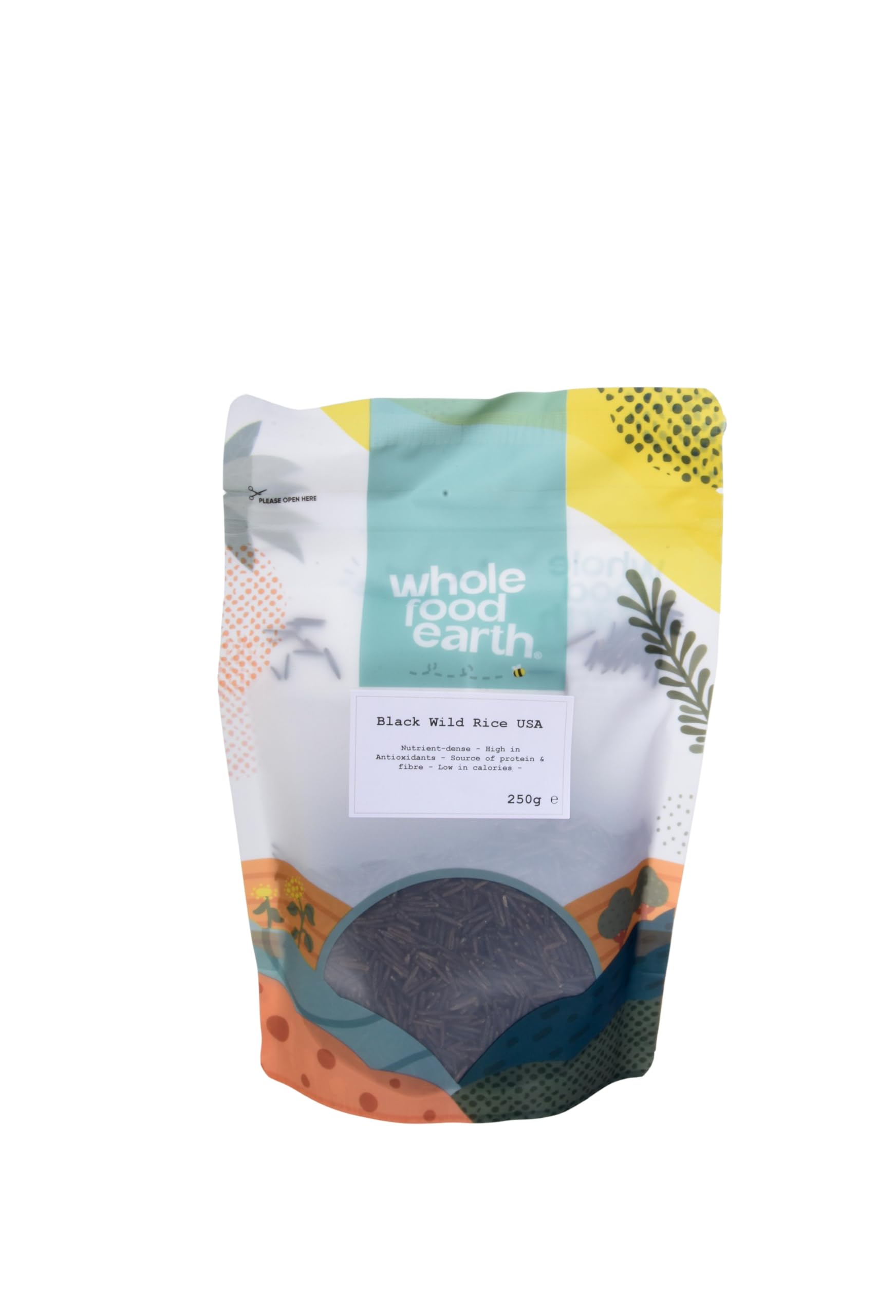 Wholefood Earth Black Wild Rice USA 250 g | Senza OGM | Naturale | Fonte di fibre