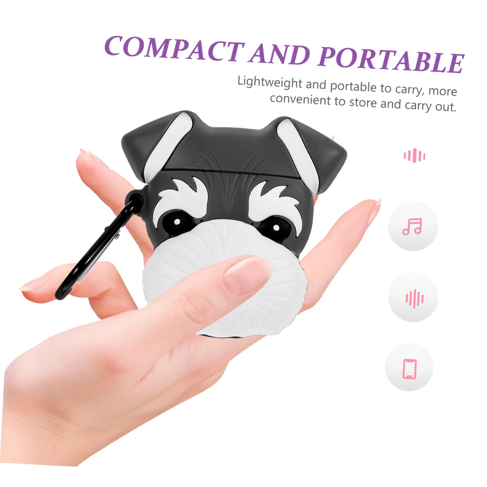 jojofuny 3 Fundas para Auriculares con Diseño De Perro Sherry De Dibujos Animados Funda Protectora De Silicona para Auriculares A Prueba De Golpes