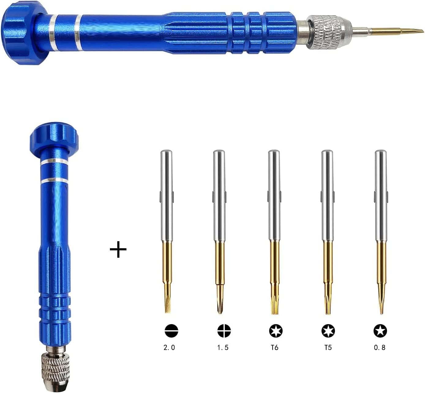 DIY Crafts 10 in 1 Magnetic Screwdriver Precision Type Set for All Type of DIY Works PC Laptop Gadgets Repair All-in-One Multi (Pack of 1 Set, Blue Handle)