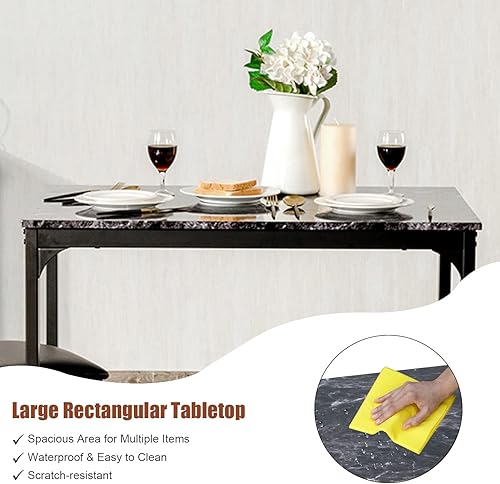 Miniatura 3 de LDAILY Moccha - Juego de mesa de comedor de 3 piezas, juego de mesa de desayuno y sillas de cocina con patas de metal, moderno juego de mesa y Negro