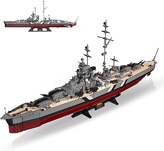 NUTCRACKER Military Building Blocks Set for Adults, 2535 Pcs WWII German Bismarck Battleship Model Kit, 60015 Warship Building Bricks Kit, Collectible Display Gift for Military Enthusiasts