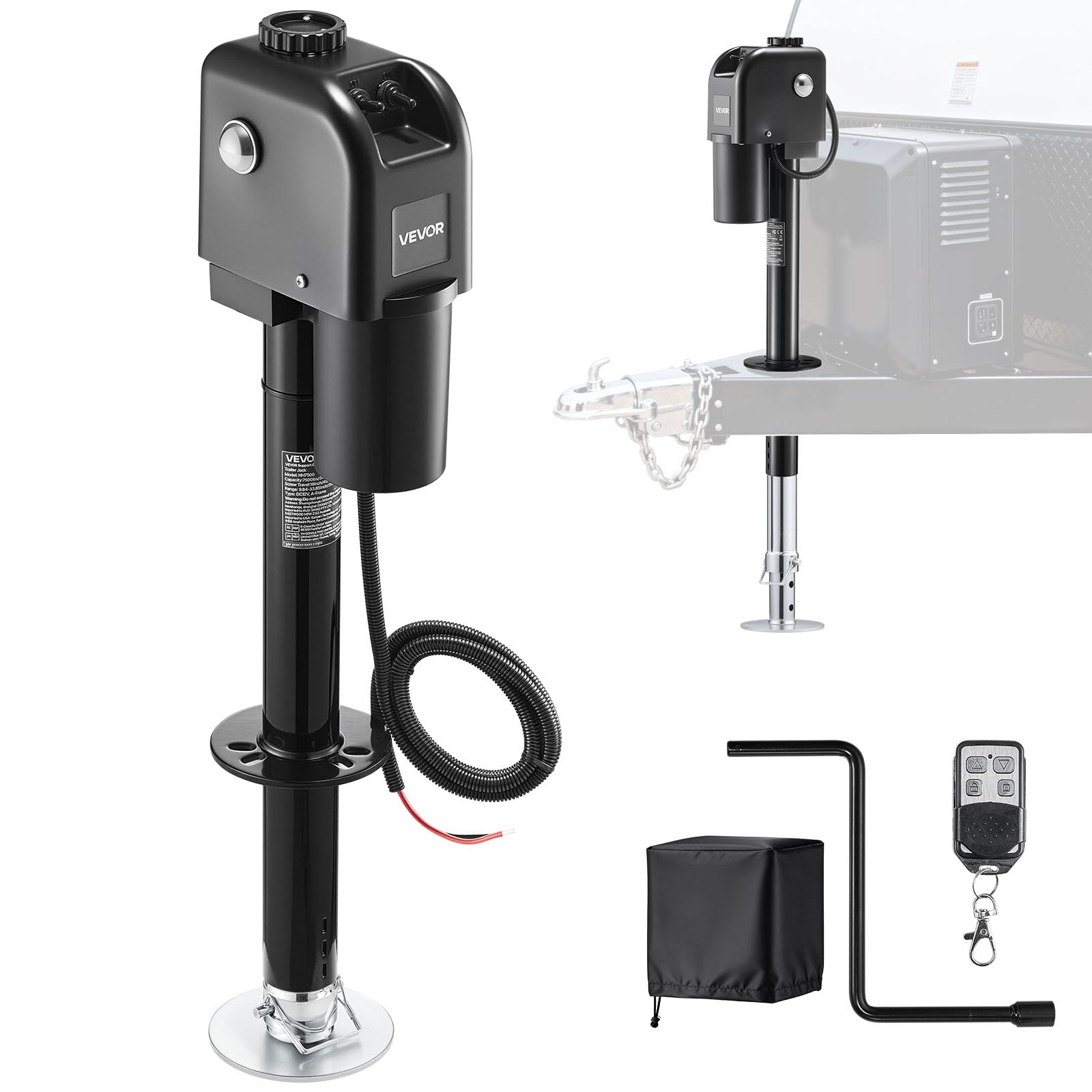 VEVOR HH7500 Electric Trailer Jack, main product view.