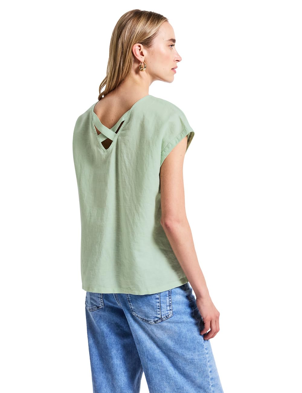 Street One Leinenmix-Bluse mit Bändern
