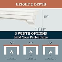 Vista 2 de MANTELSDIRECT Mantels Direct Salem - Repisa de Manto de Madera con Ménsulas Arqueadas - Blanco 48 Pulgadas Estante Rústico de Madera Montado