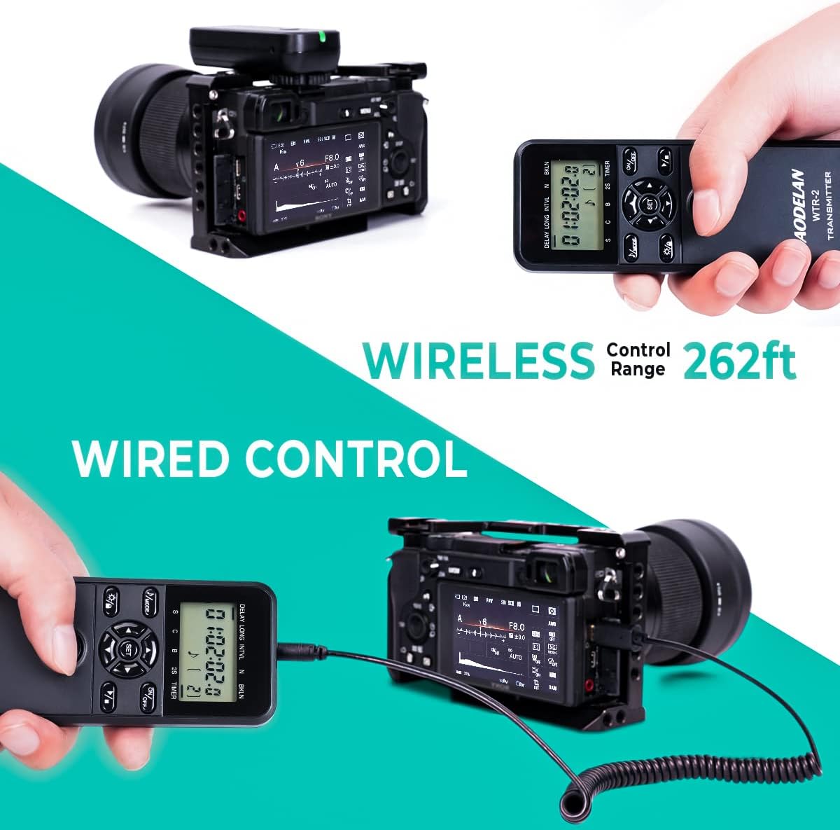 Wireless Remote Shutter Release for Nikon, Shutter Release Timer for d850, Z9, d7500, d5600, d500, d750, Z5, Z6, d780, d800, d7200, d810, d4, d700, Z6, d5500