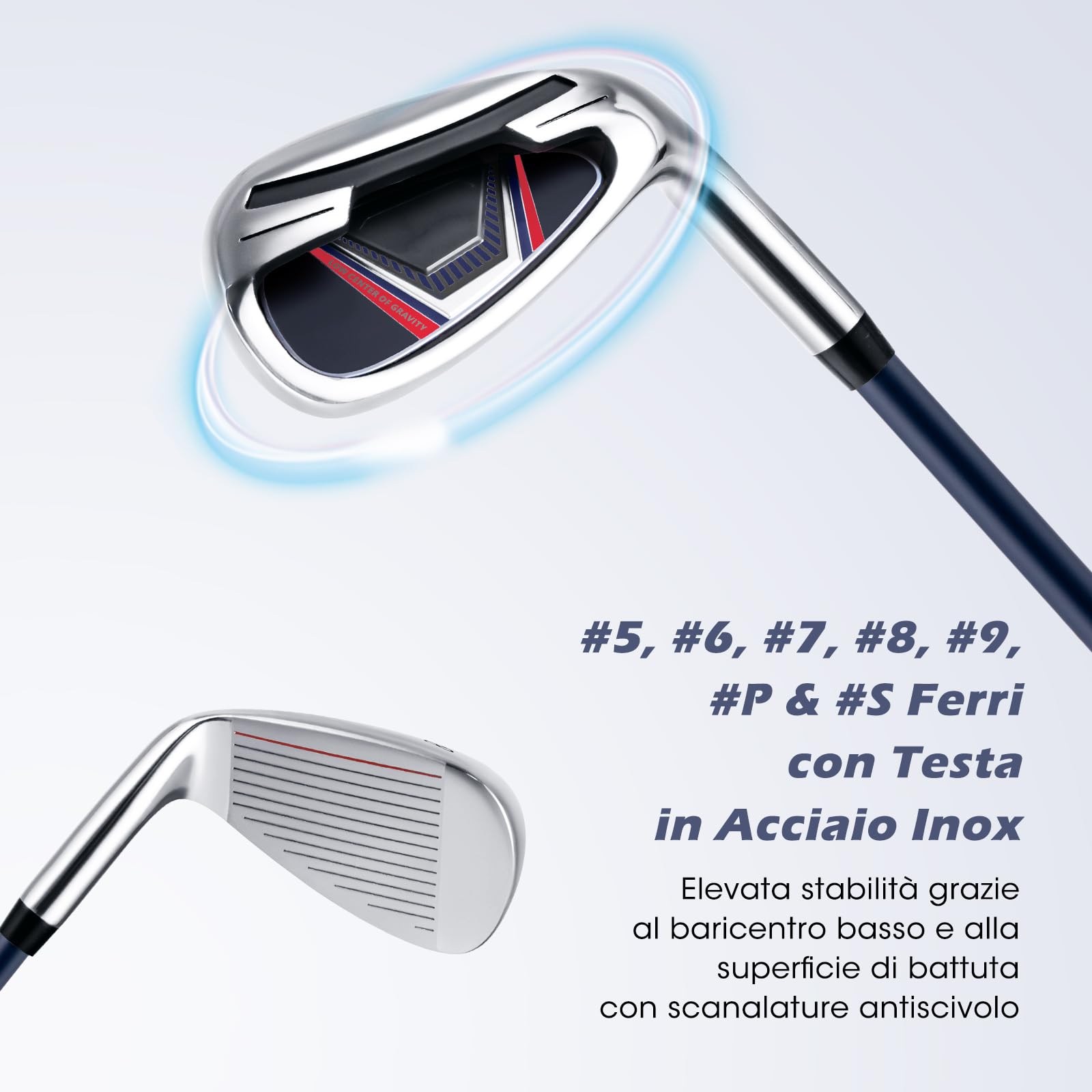 COSTWAY Set Completo di Mazze da Golf per Uomo, Include Driver 1 da 460CC, Fairway 3, Ibrido 5, Ferri 5, 6, 7, 8, 9, P e S, Putter e Borsa Portatile Leggera, Destrorso