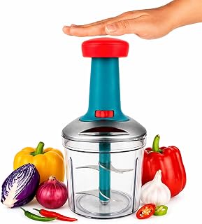 Hand Push Vegetable Chopper, Food Cutter & Blender for Fruits, Veggies, Curd, Portable Kitchen Tool with Sharp Blades, Lar Price In India