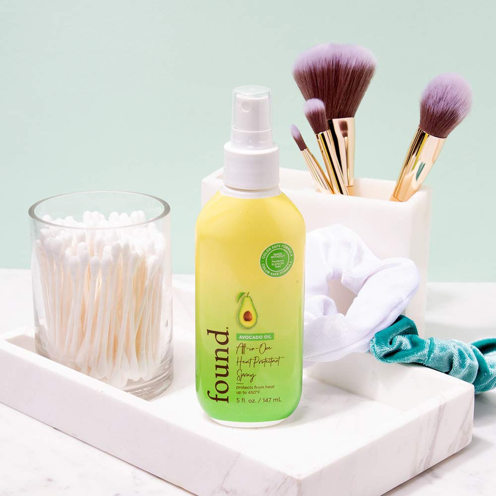 FOUND Haircare Avocado Oil All-in-one Heat Protectant Spray, 5 Fl Oz | Styling Treatment | Lightweight Spray that Protects Hair from Thermal Damage