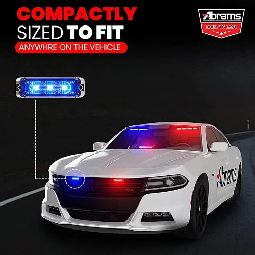 Miniatura 3 de Abrams Flex Series (rojorojo) 18 W - 6 LED bombero POV vehículo de emergencia camión LED parrilla cabeza superficie montaje luz estroboscópica luz