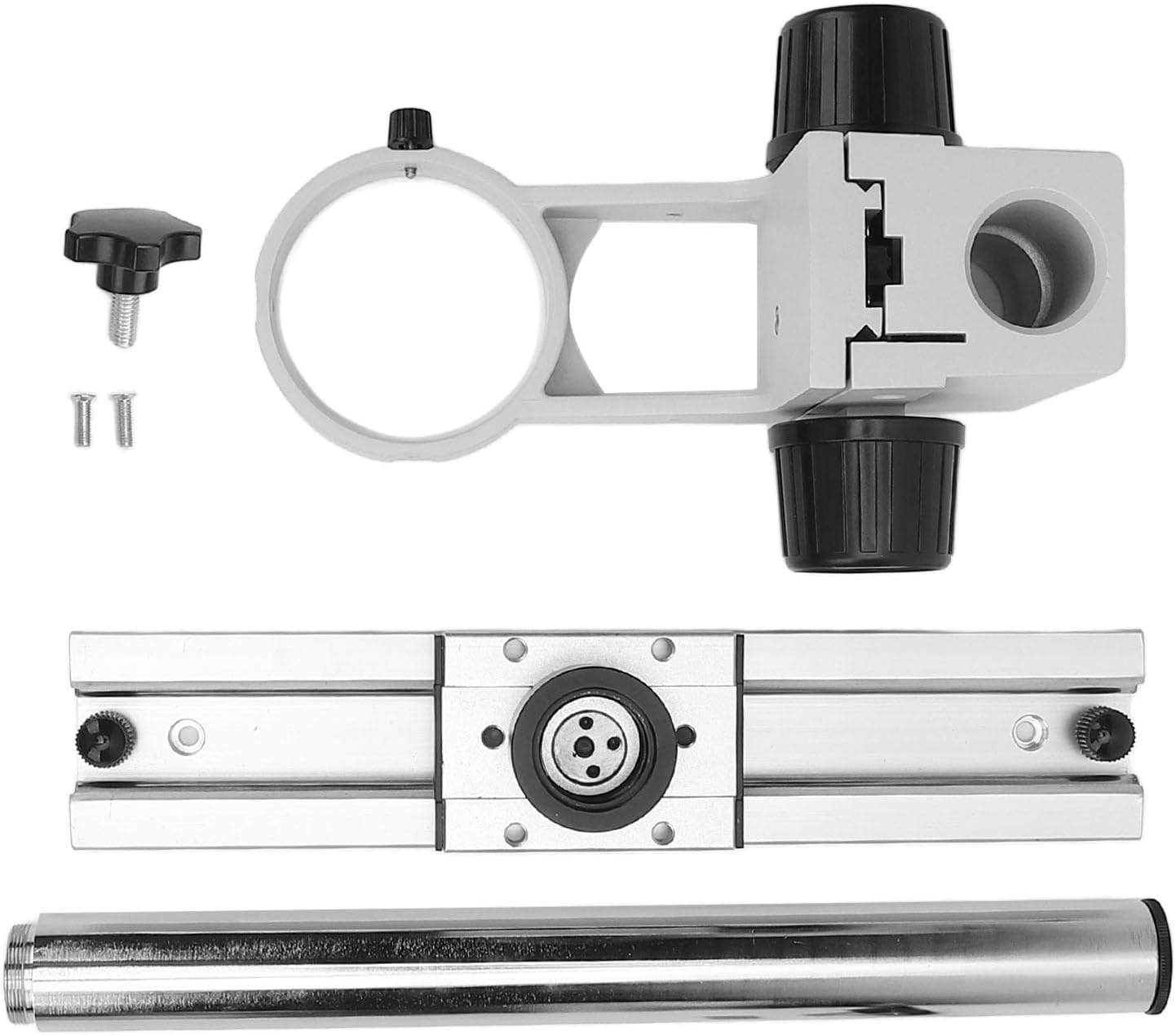 Adjustable Microscope Stand Holder, Aluminium Alloy Slide Rail Bracket Base Support for USB Digital Microscope, Endoscope, Magnifier