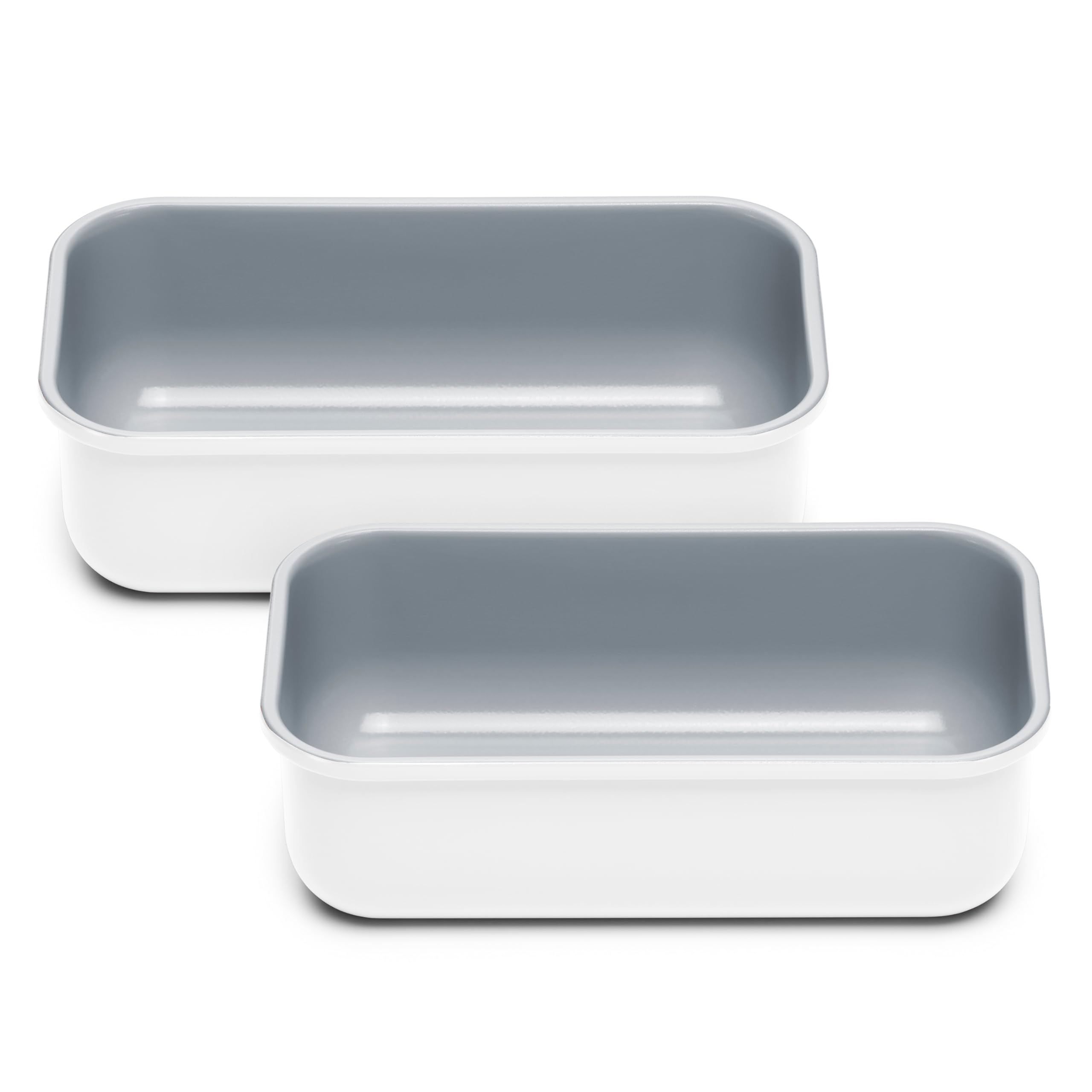 Caraway Non-Stick Ceramic 1 lb Loaf Pan Duo - Naturally Slick Ceramic Coating - Non-Toxic, PTFE & PFOA Free - Perfect for Pound Cakes, Breads, & More