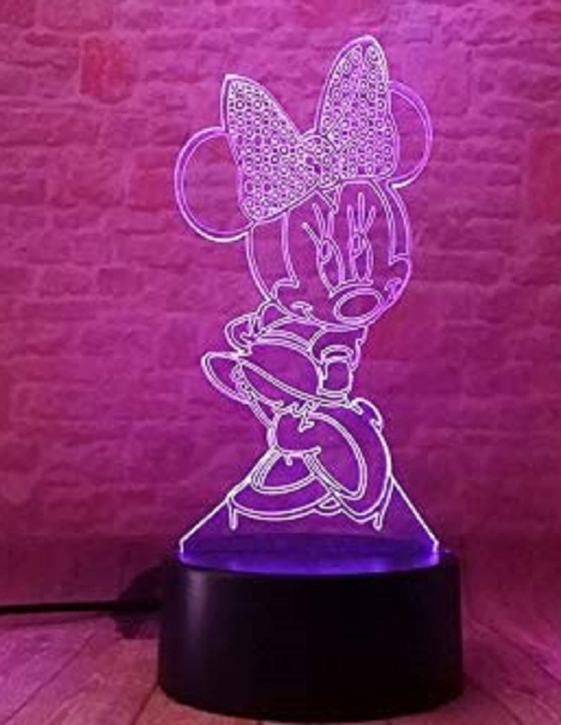 althiqahkey Light-Up Toys - Mickey Mouse Anime Figure 3D LED Desk Nightlight 8 Colors Changing Sleep Light Minnie Mouse Cartoon Figuras Light-Up Toys Kids