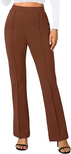 Miniatura 76 de Urban CoCo Pantalones de trabajo elásticos con corte de bota, pantalones de yoga pequeños para oficina casual Gris