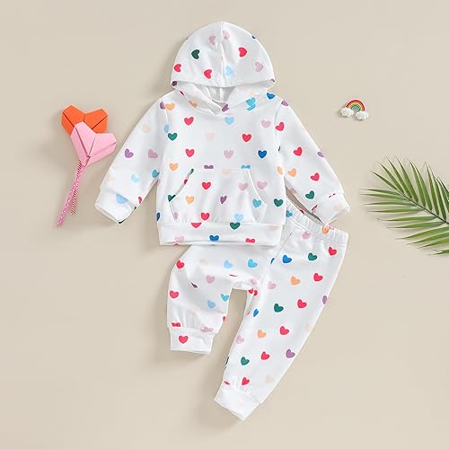 Miniatura 2 de Karwuiio Conjunto de 2 piezas para bebé recién nacido, sudadera con capucha y pantalones, ropa de otoño e invierno